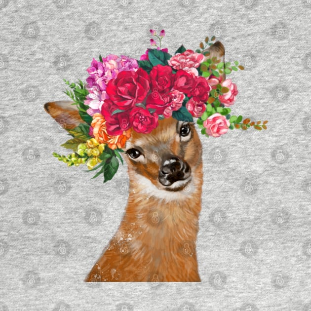 Flower Crown Baby Deer by bignosework